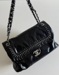 Chanel Luxe Ligne Black Patent Leather Shoulder Bags