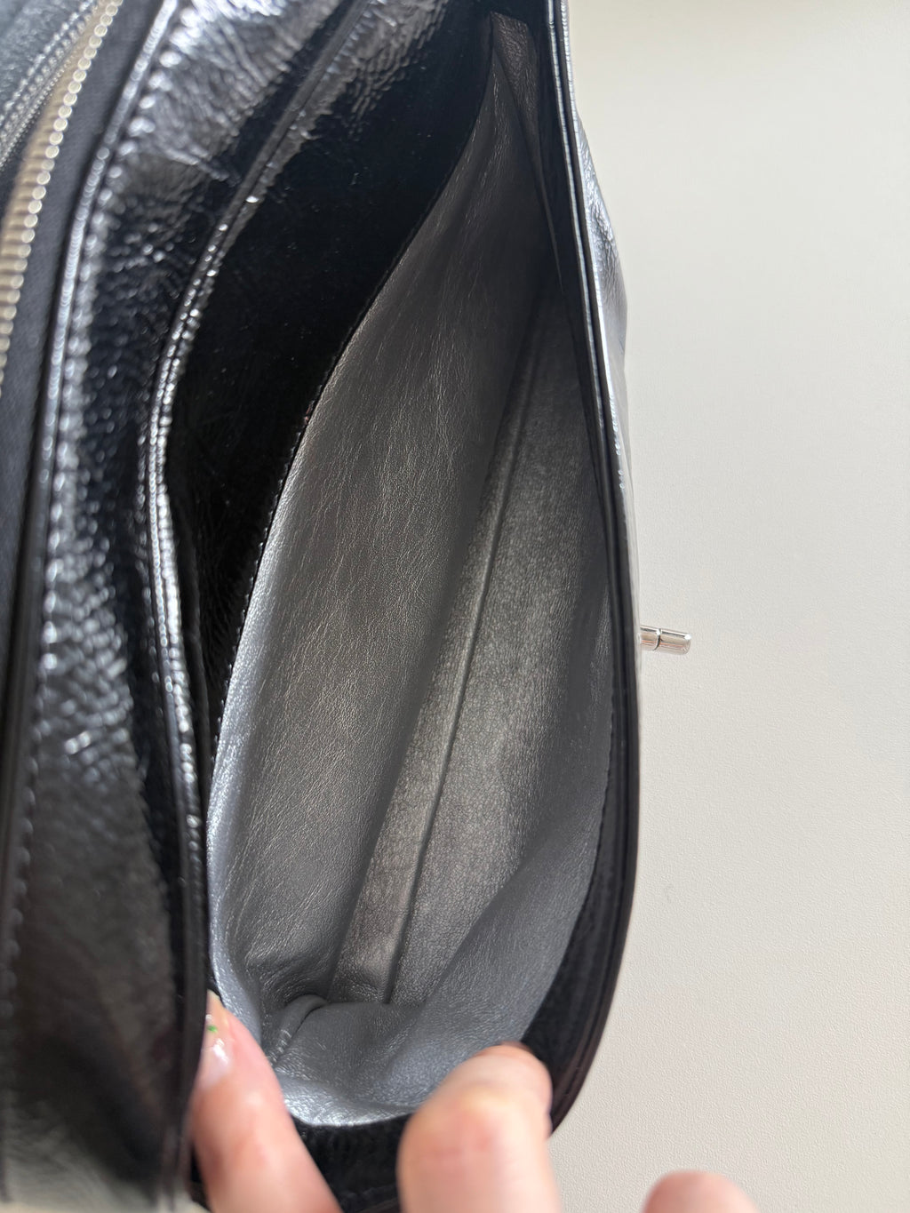 Chanel Luxe Ligne Black Patent Leather Shoulder Bags