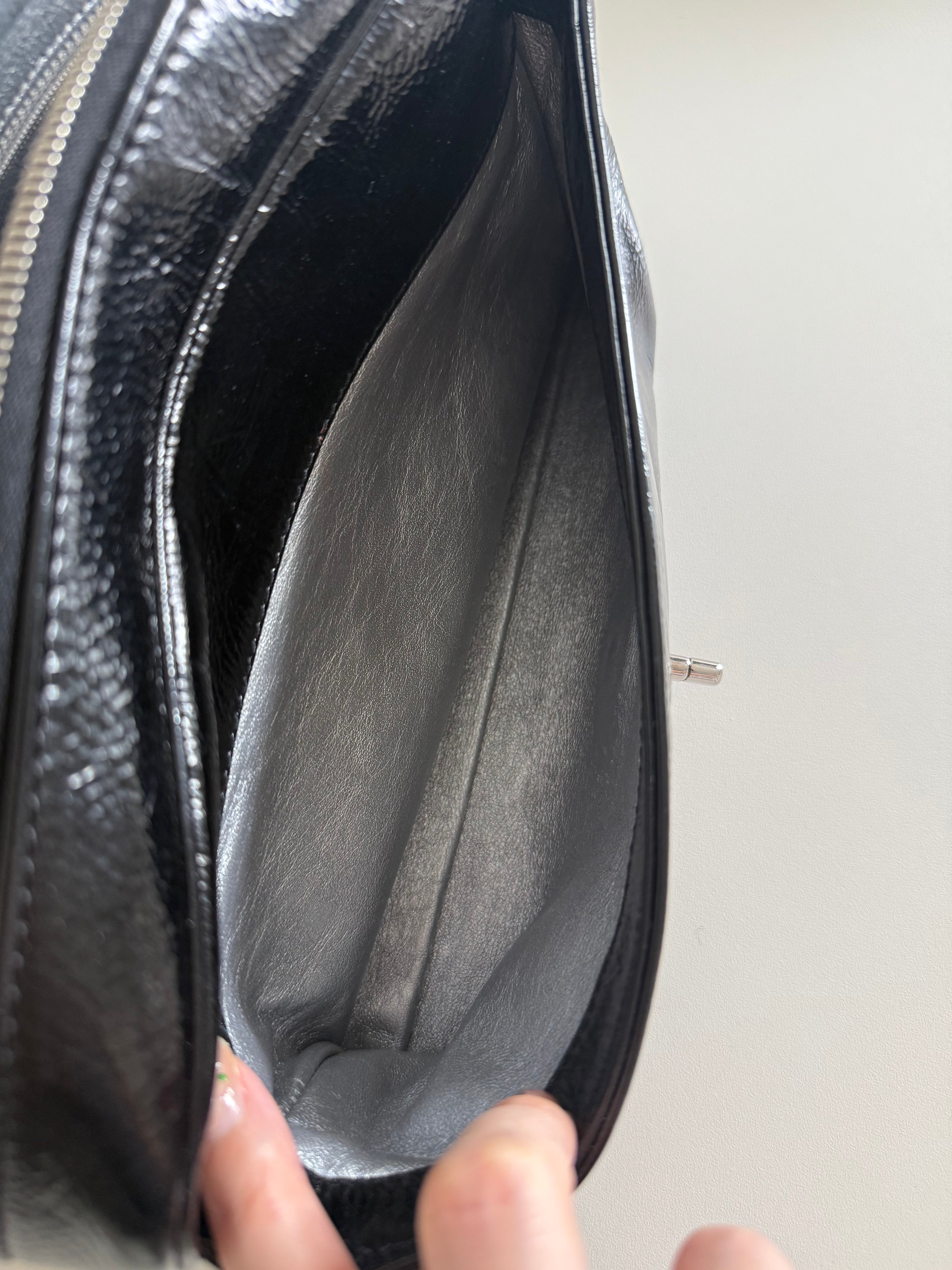 Chanel Luxe Ligne Black Patent Leather Shoulder Bags