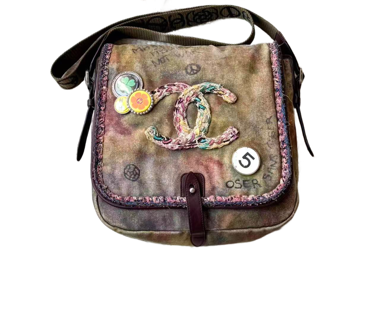 Chanel Canvas Graffiti On The Pavements Shoulder Bag