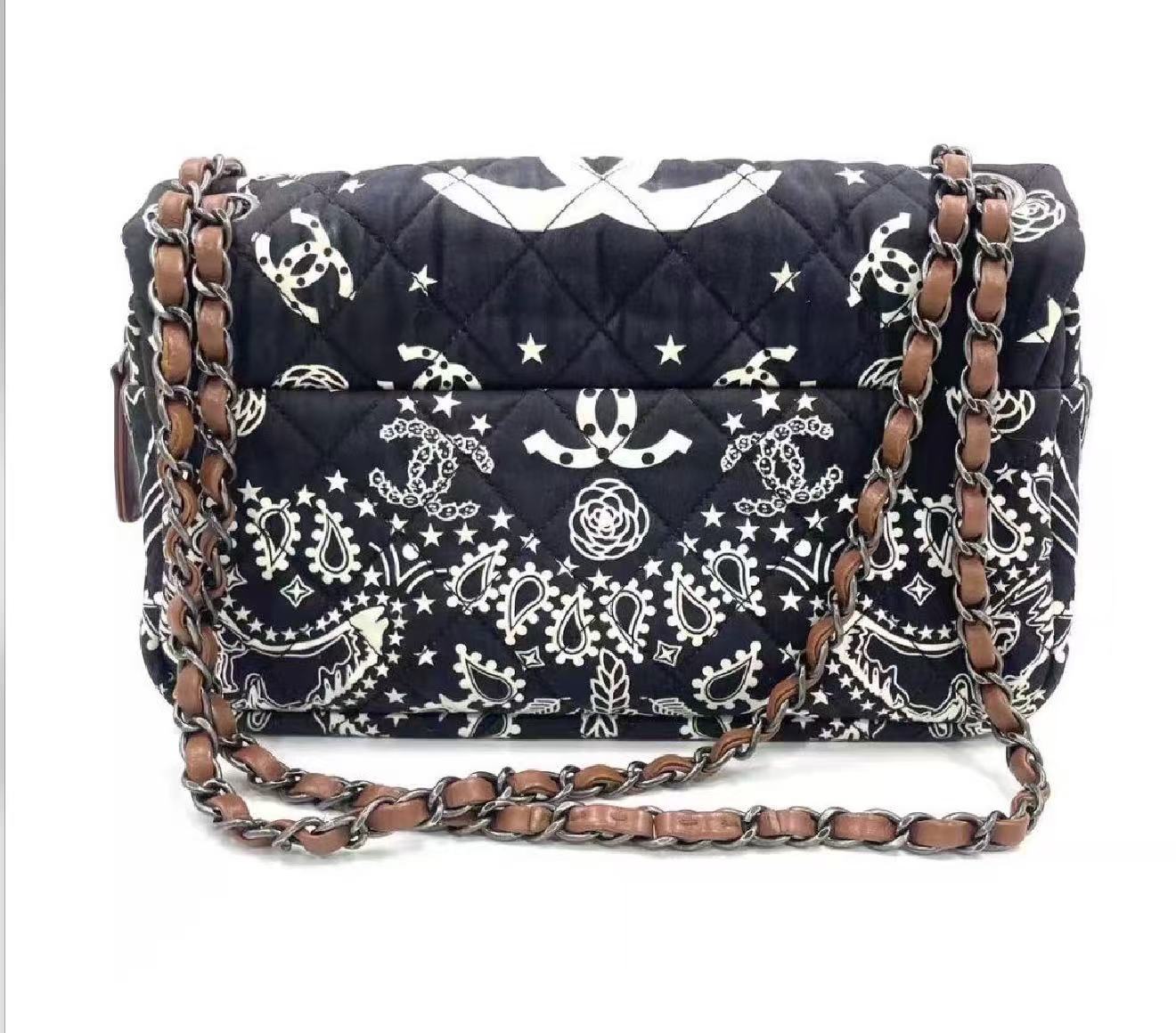 Chanel Paris-Dallas Bandana Flap Bag Quilted Canvas Medium