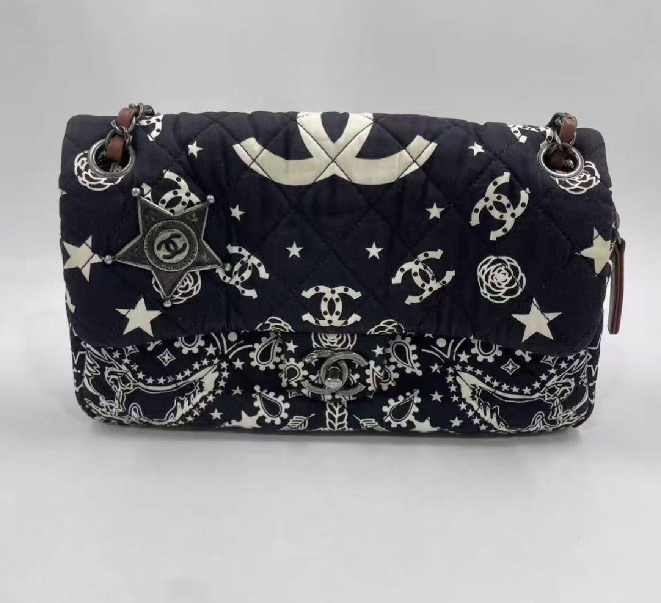 Chanel Paris-Dallas Bandana Flap Bag Quilted Canvas Medium