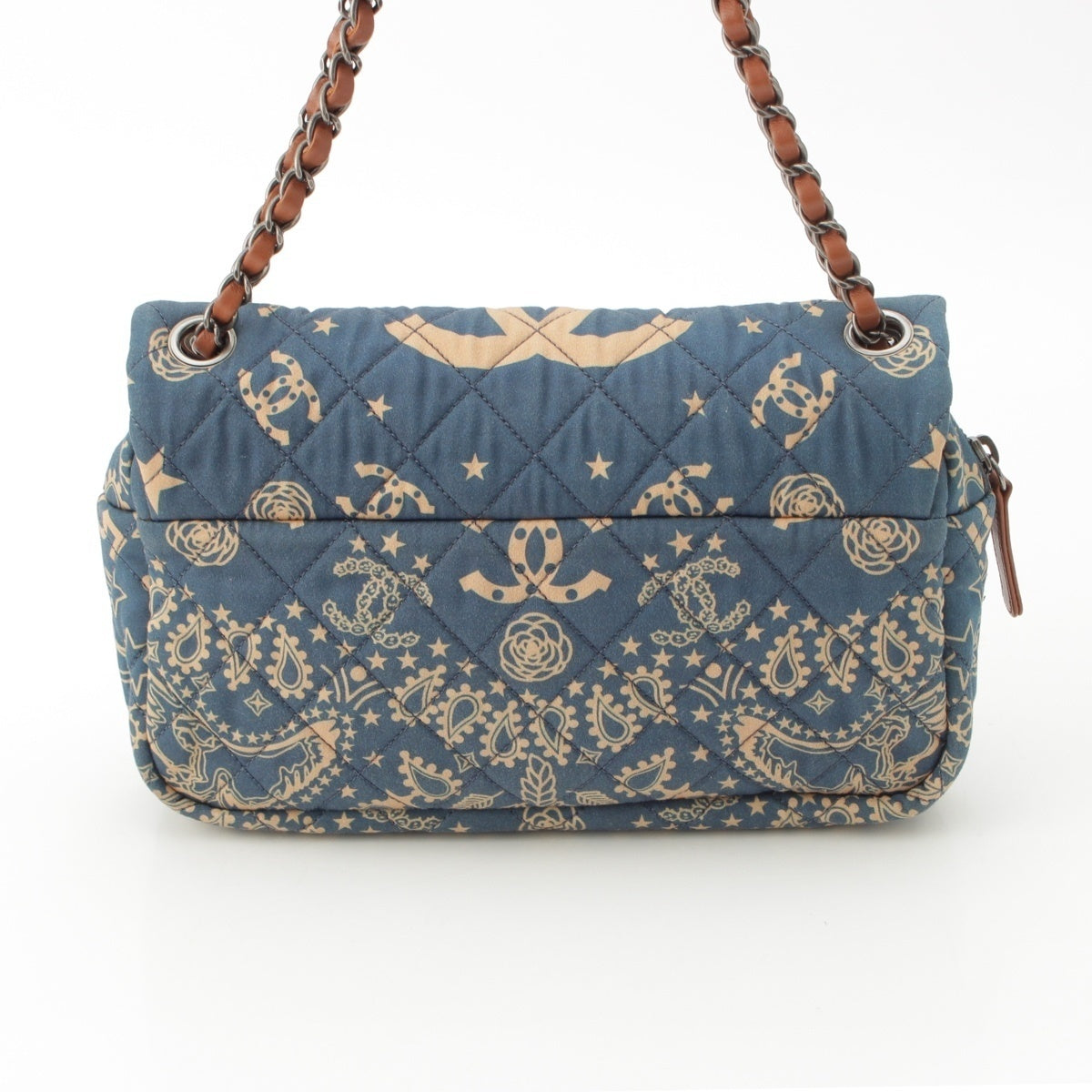 Chanel Paris-Dallas Bandana Blue & Beige Medium Flap Bag