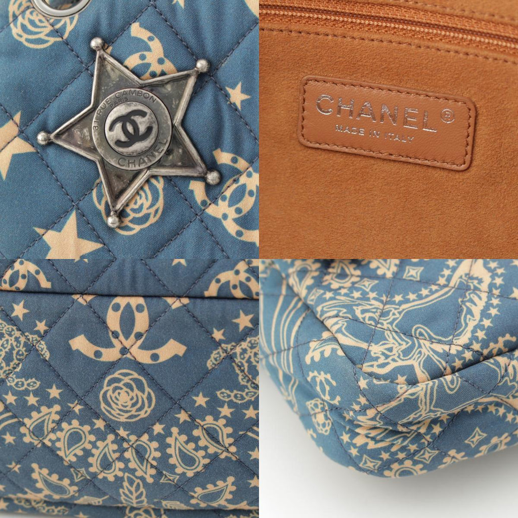 Chanel Paris-Dallas Bandana Blue & Beige Medium Flap Bag