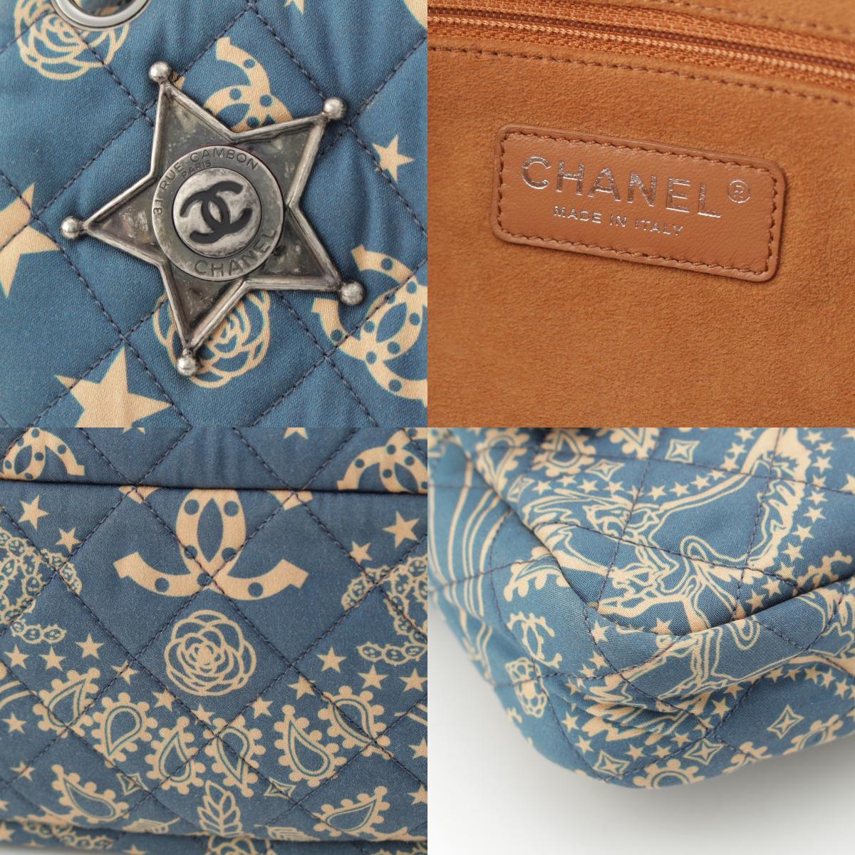 Chanel Paris-Dallas Bandana Blue & Beige Medium Flap Bag
