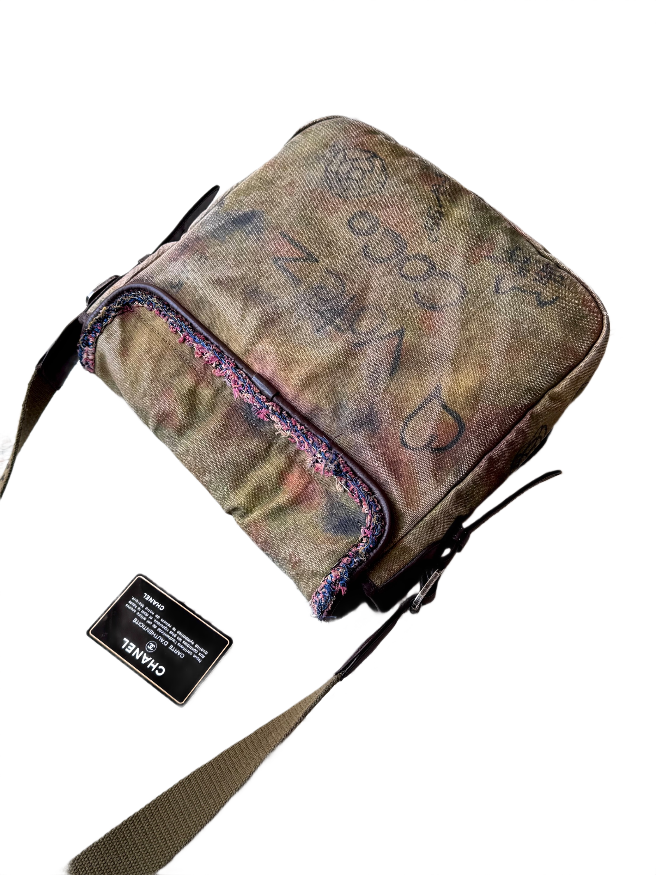 Chanel Canvas Graffiti On The Pavements Shoulder Bag