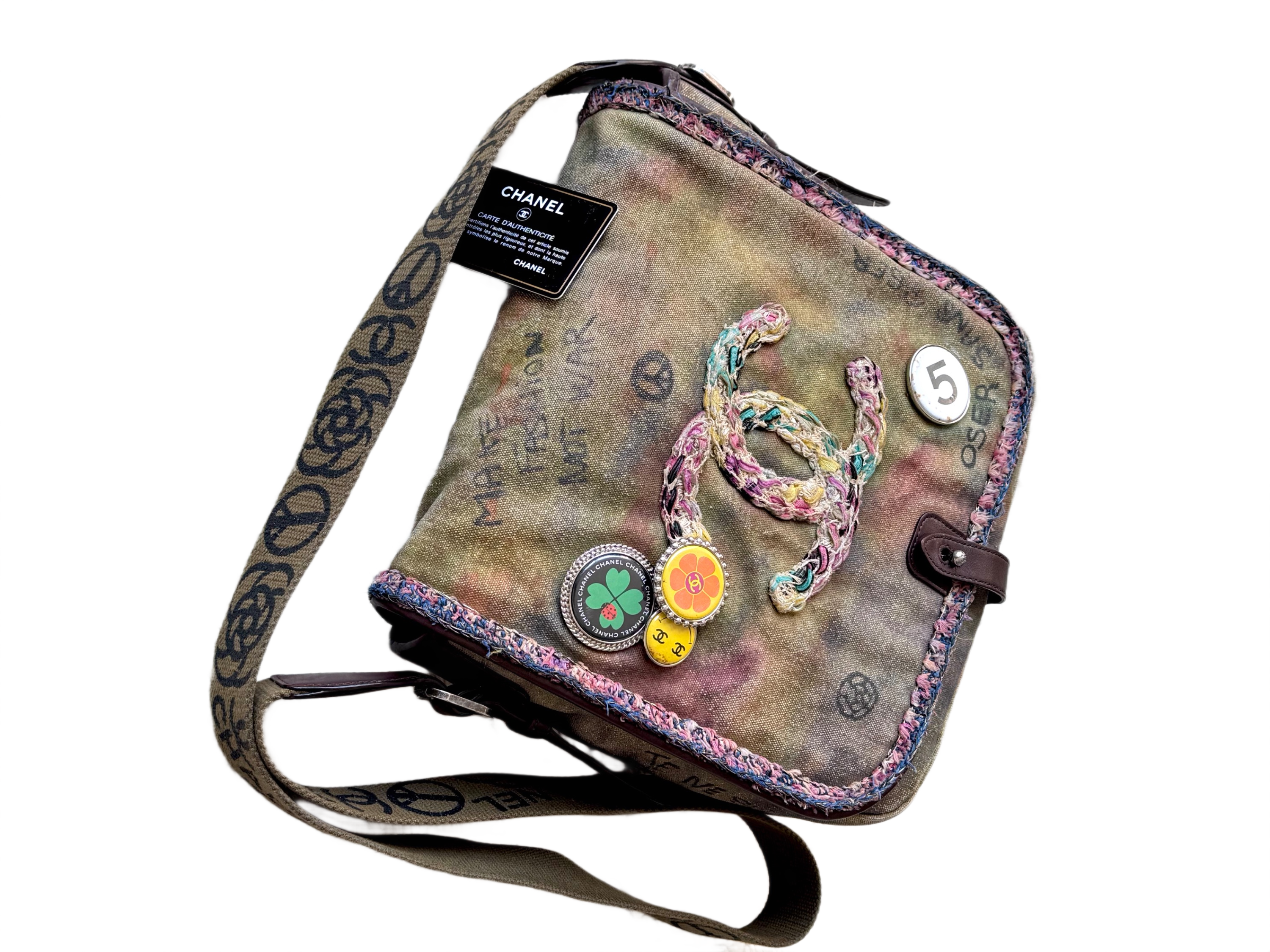 Chanel Canvas Graffiti On The Pavements Shoulder Bag