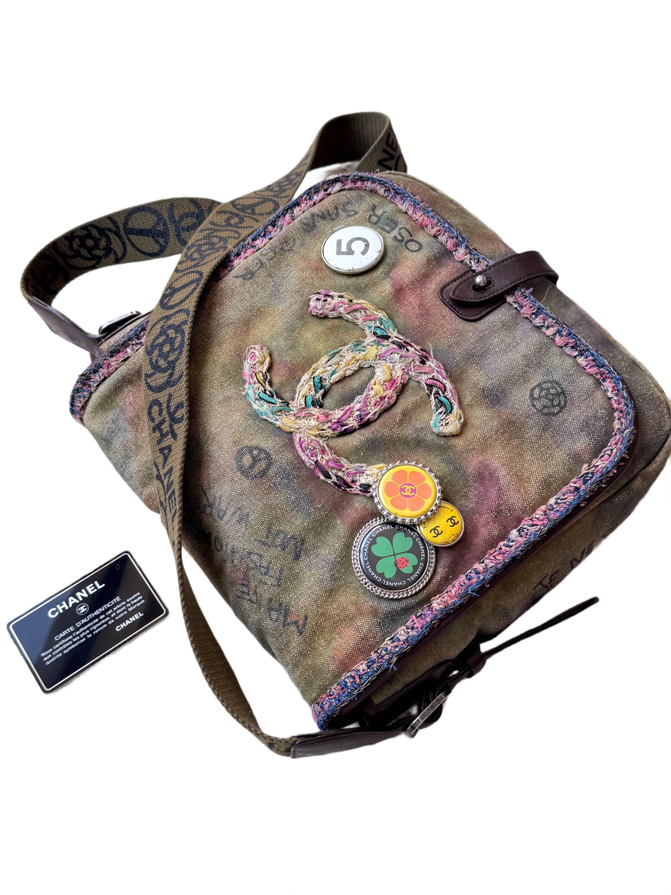 Chanel Canvas Graffiti On The Pavements Shoulder Bag