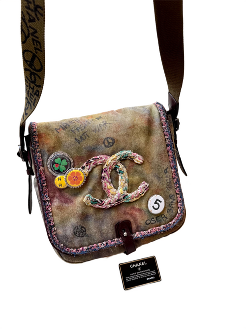 Chanel Canvas Graffiti On The Pavements Shoulder Bag
