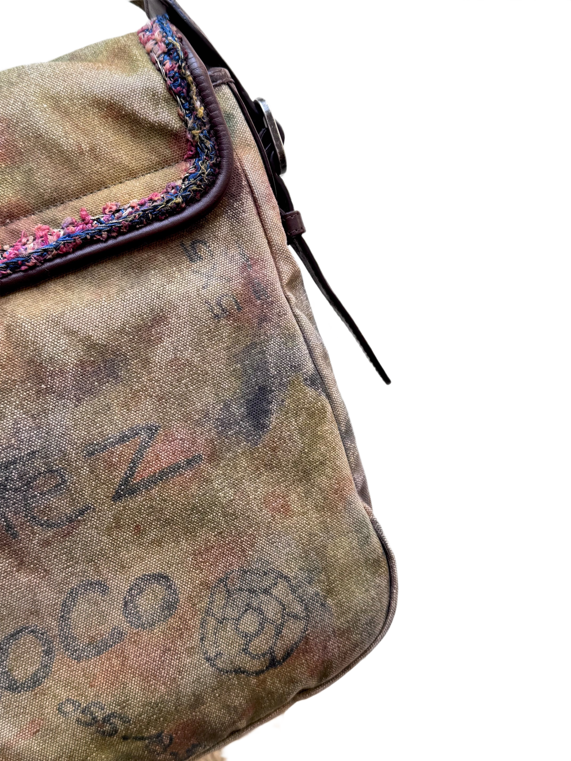 Chanel Canvas Graffiti On The Pavements Shoulder Bag